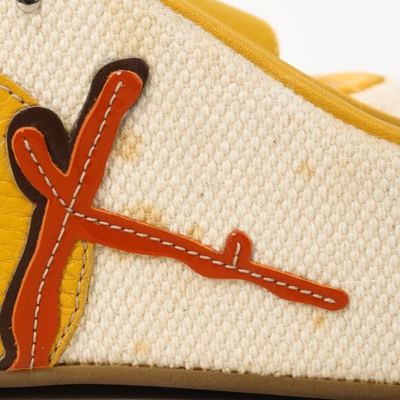 Prada Yellow Platform Beach Theme Appliqué Espadrille Sandals - Picture 9 of 12